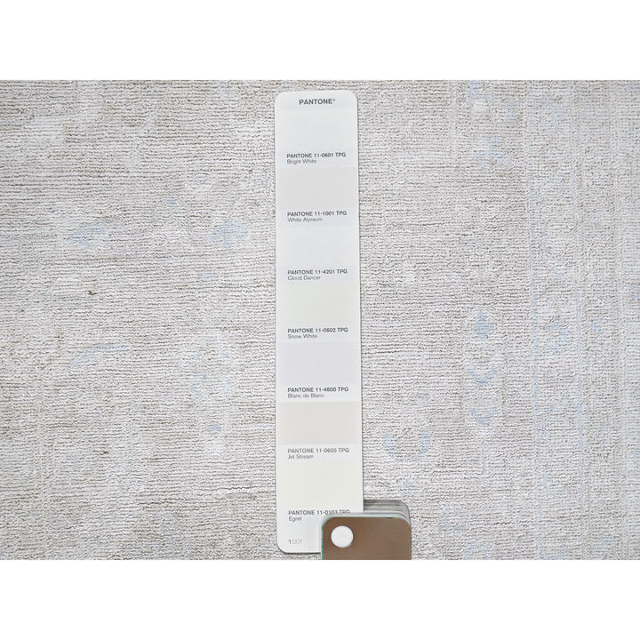 8'7" x 11'5" New Hand Knotted Grey Wool Rectangle Oriental Rug - MOA102914