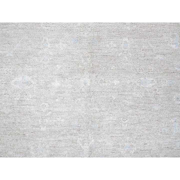 8'7" x 11'5" New Hand Knotted Grey Wool Rectangle Oriental Rug - MOA102914
