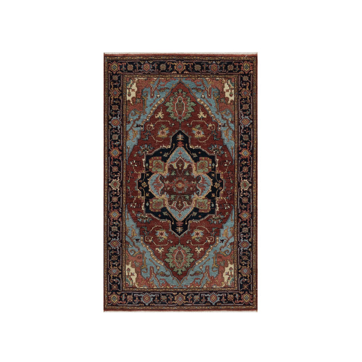 3'1" x 5'2" New Hand Knotted Red Wool Rectangle Oriental Rug - MOA10291500