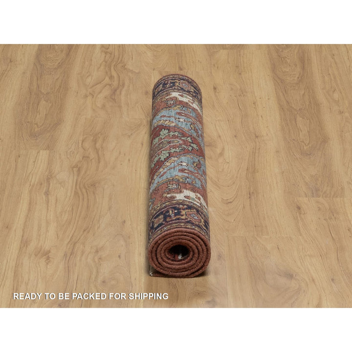 3'1" x 5'2" New Hand Knotted Red Wool Rectangle Oriental Rug - MOA10291500