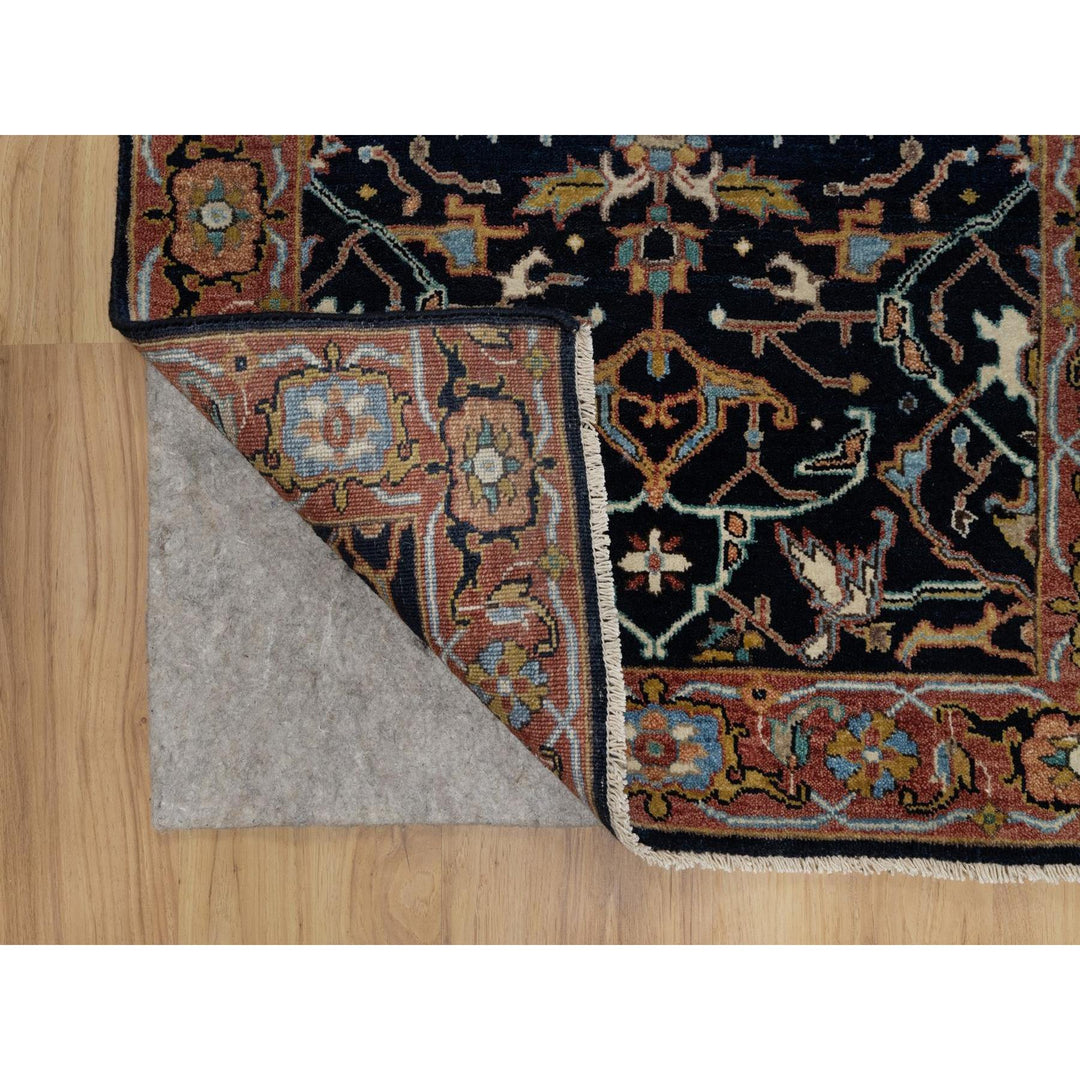 2'7" x 8'1" New Hand Knotted Blue Wool Runner Oriental Rug - MOA10291501