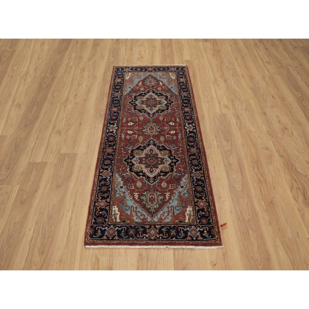 2'6" x 6'2" New Hand Knotted Red Wool Runner Oriental Rug - MOA10291502