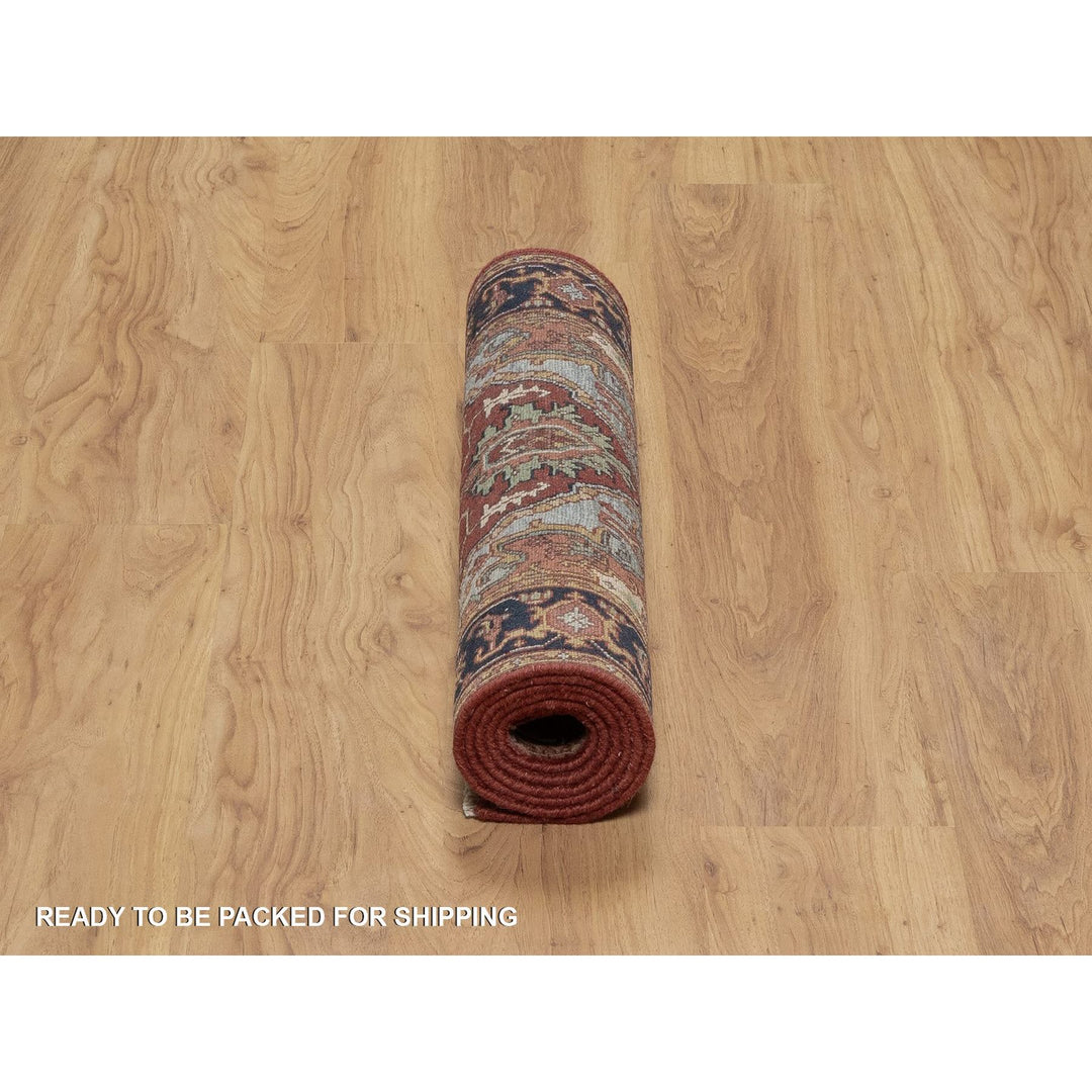 2'6" x 6'2" New Hand Knotted Red Wool Runner Oriental Rug - MOA10291502