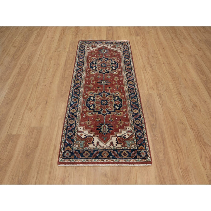 2'8" x 6'5" New Hand Knotted Red Wool Runner Oriental Rug - MOA10291503