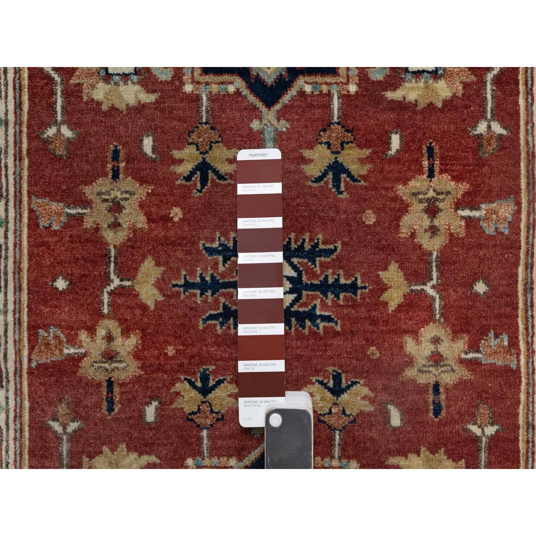 2'8" x 6'5" New Hand Knotted Red Wool Runner Oriental Rug - MOA10291503