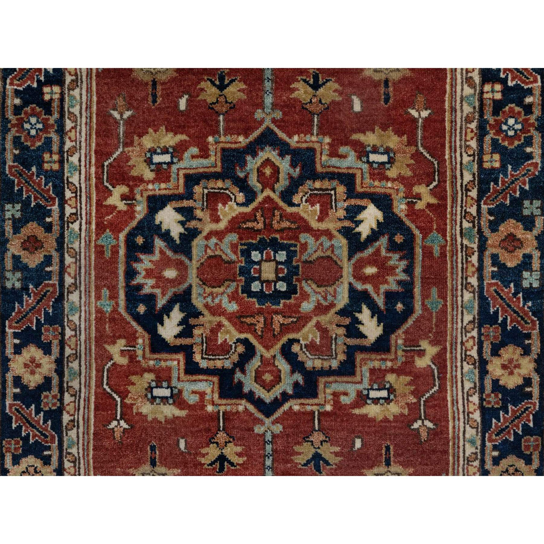 2'8" x 6'5" New Hand Knotted Red Wool Runner Oriental Rug - MOA10291503