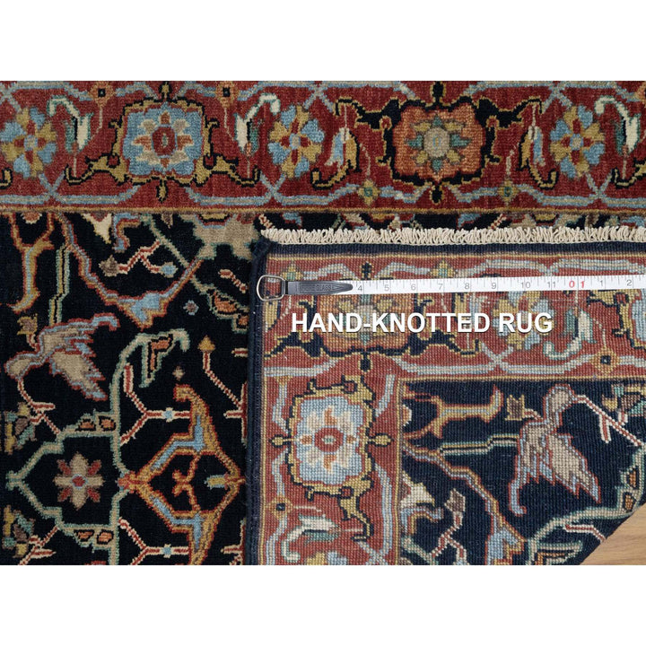 2'7" x 8'3" New Hand Knotted Blue Wool Runner Oriental Rug - MOA10291505