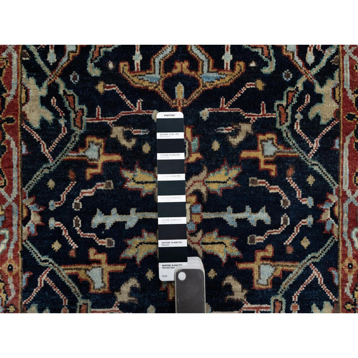 2'7" x 6'2" New Hand Knotted Blue Wool Runner Oriental Rug - MOA10291506