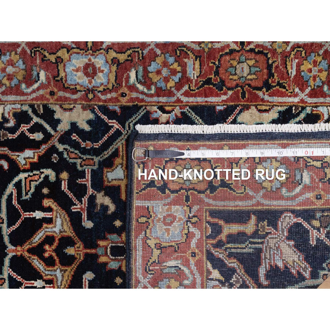2'7" x 6'2" New Hand Knotted Blue Wool Runner Oriental Rug - MOA10291506