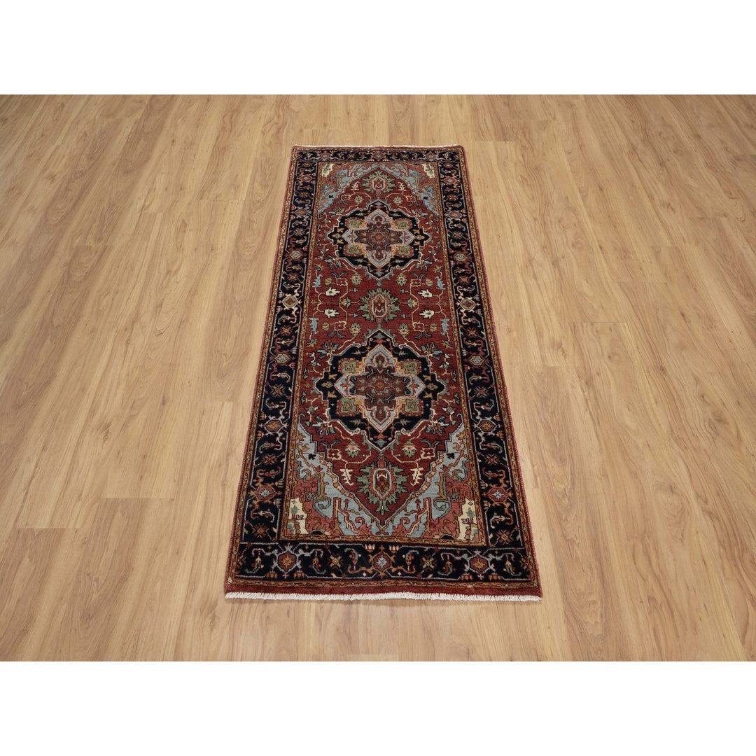 2'6" x 6'3" New Hand Knotted Red Wool Runner Oriental Rug - MOA10291507