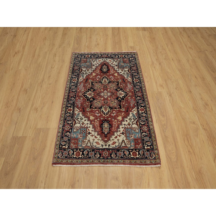 3'0" x 5'0" New Hand Knotted Red Wool Rectangle Oriental Rug - MOA10291509