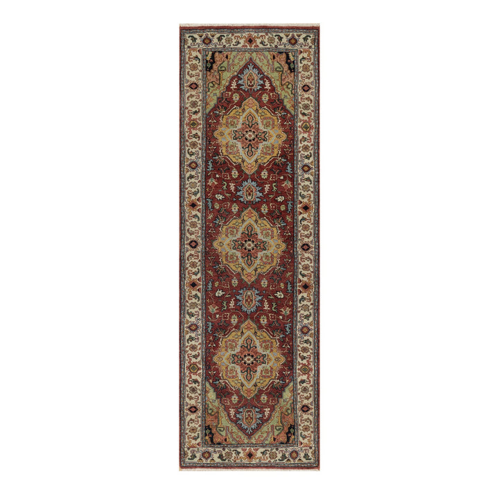 2'7" x 8'2" New Hand Knotted Red Wool Runner Oriental Rug - MOA10291510