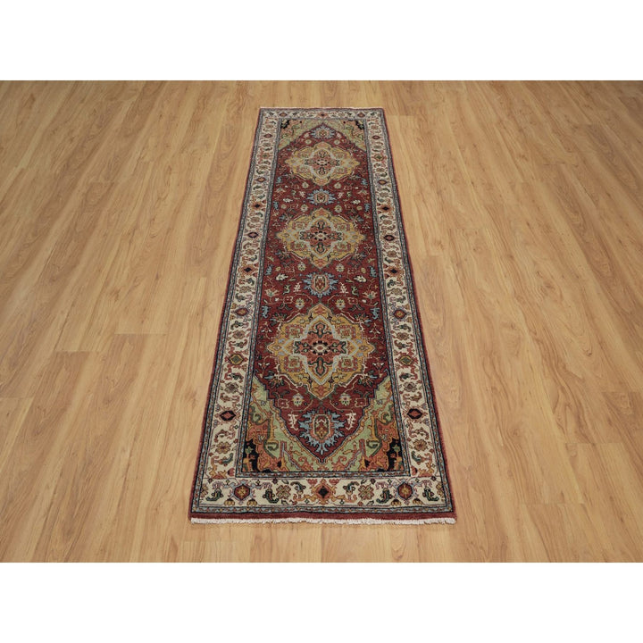 2'7" x 8'2" New Hand Knotted Red Wool Runner Oriental Rug - MOA10291510