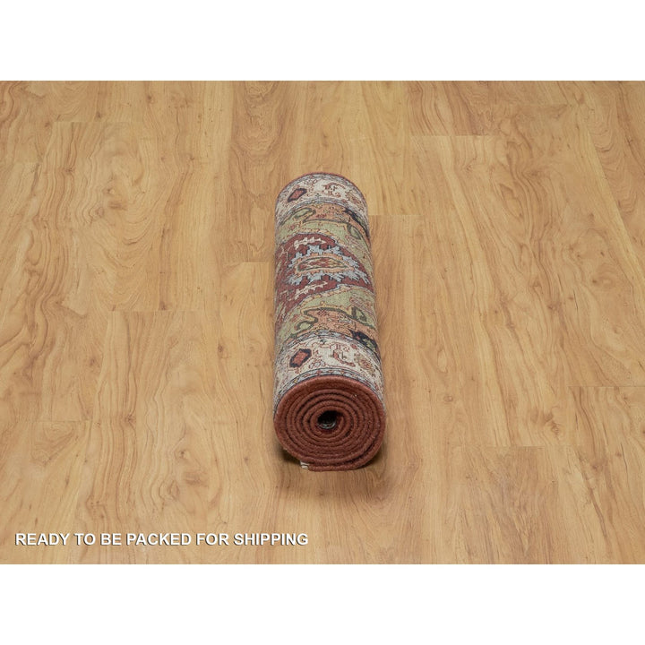 2'7" x 8'2" New Hand Knotted Red Wool Runner Oriental Rug - MOA10291510