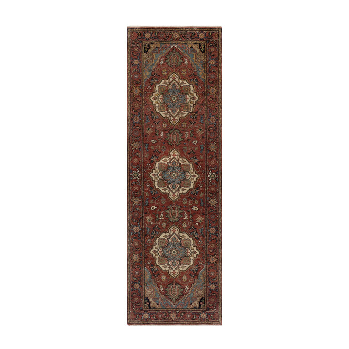 2'6" x 8'0" New Hand Knotted Red Wool Runner Oriental Rug - MOA10291511