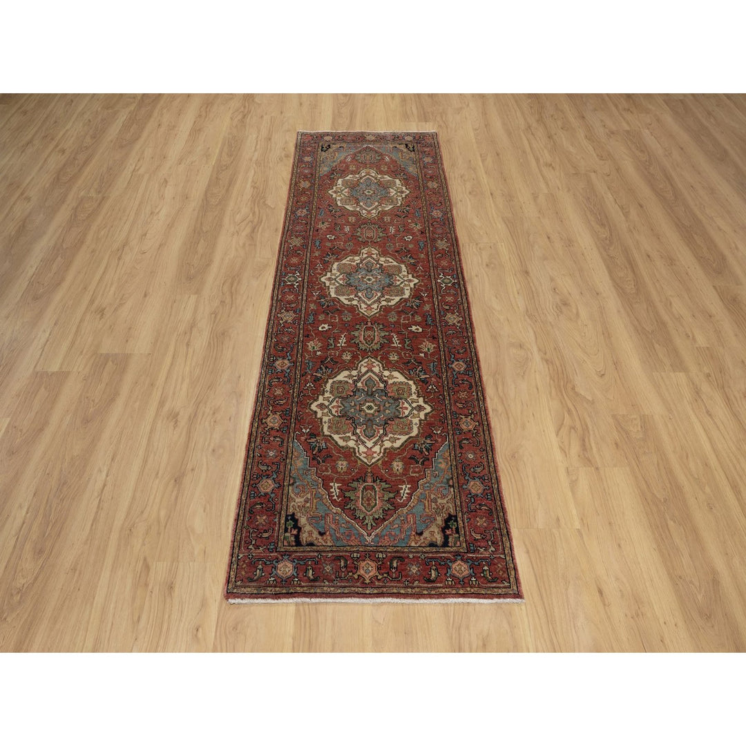 2'6" x 8'0" New Hand Knotted Red Wool Runner Oriental Rug - MOA10291511