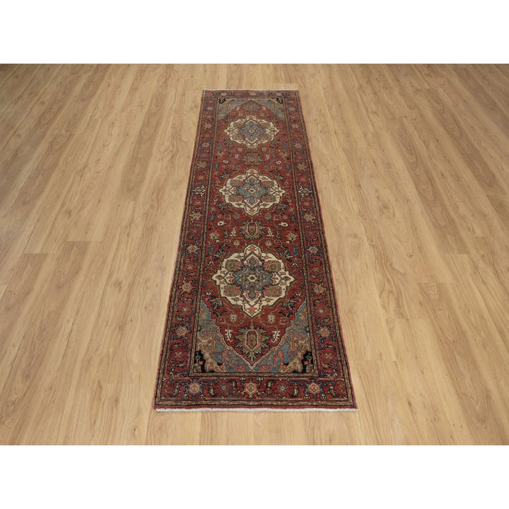 2'6" x 8'0" New Hand Knotted Red Wool Runner Oriental Rug - MOA10291511