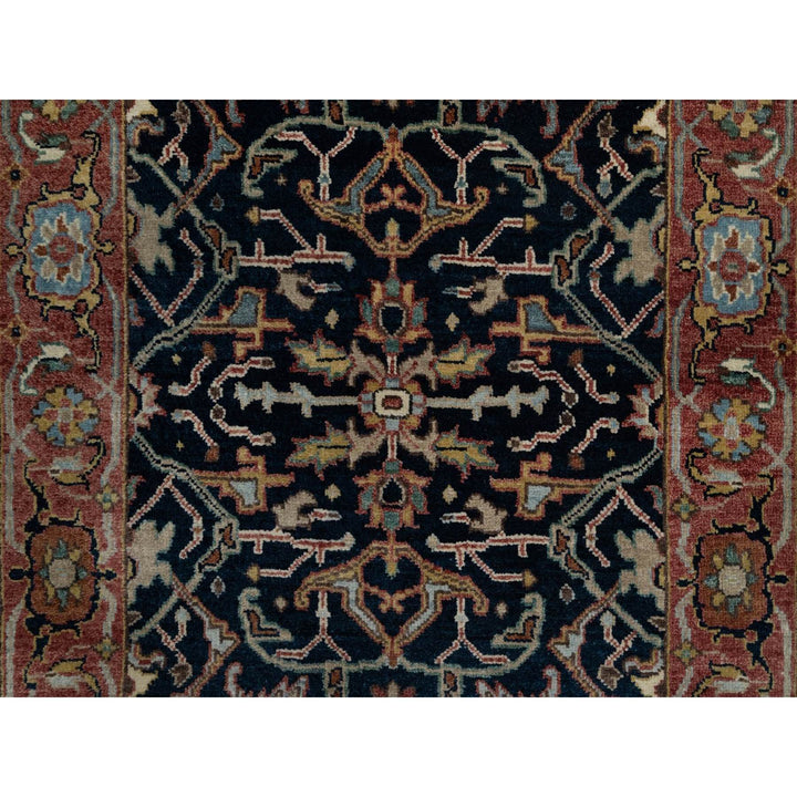 2'6" x 20'1" New Hand Knotted Blue Wool Runner Oriental Rug - MOA10291512