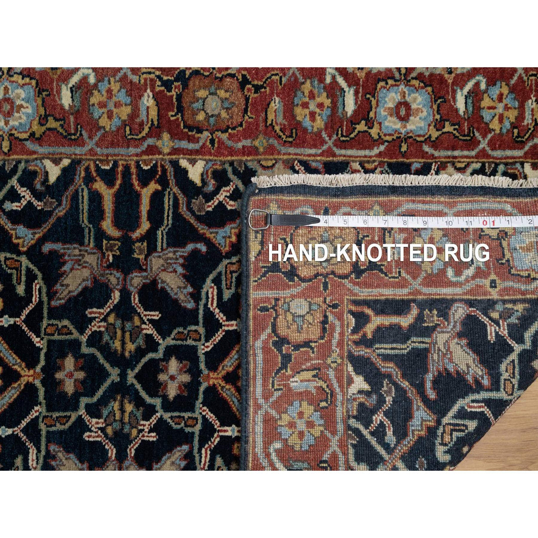 2'6" x 20'1" New Hand Knotted Blue Wool Runner Oriental Rug - MOA10291512