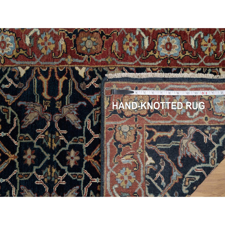 2'6" x 20'1" New Hand Knotted Blue Wool Runner Oriental Rug - MOA10291512