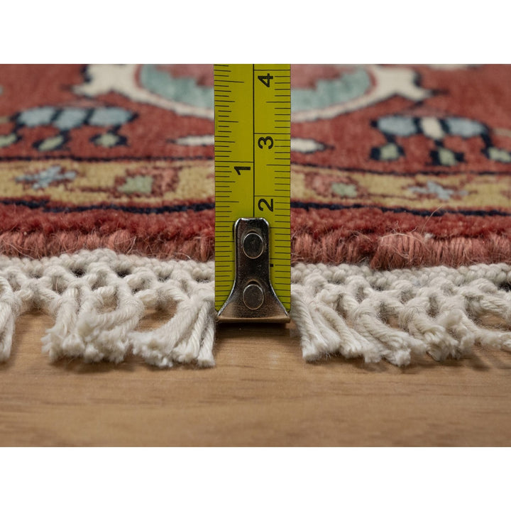 5'11" x 5'11" New Hand Knotted Red Wool Round Oriental Rug - MOA10291513