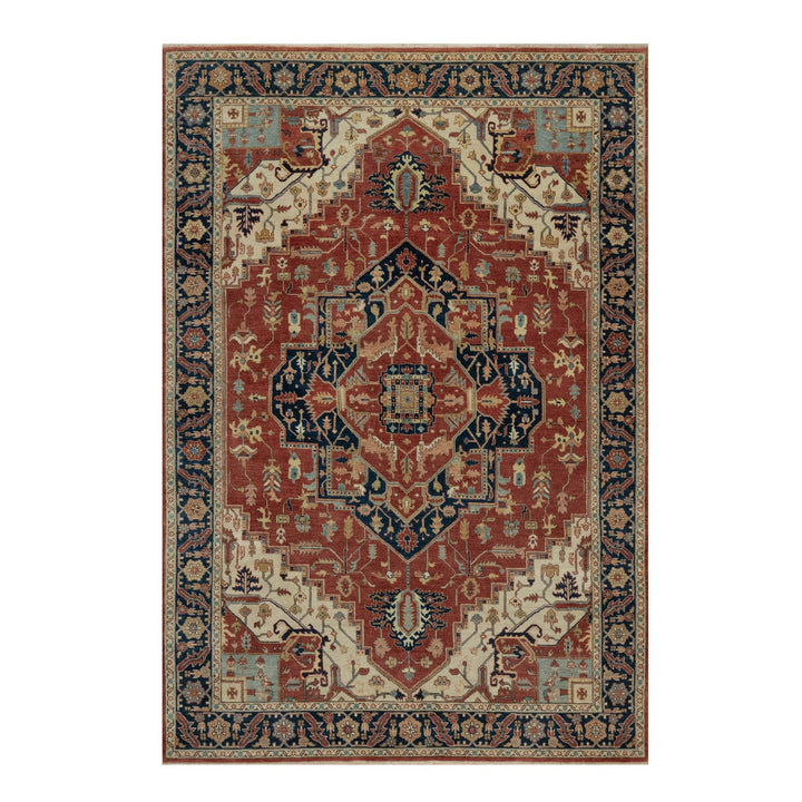 6'3" x 9'1" New Hand Knotted Red Wool Rectangle Oriental Rug - MOA10291514