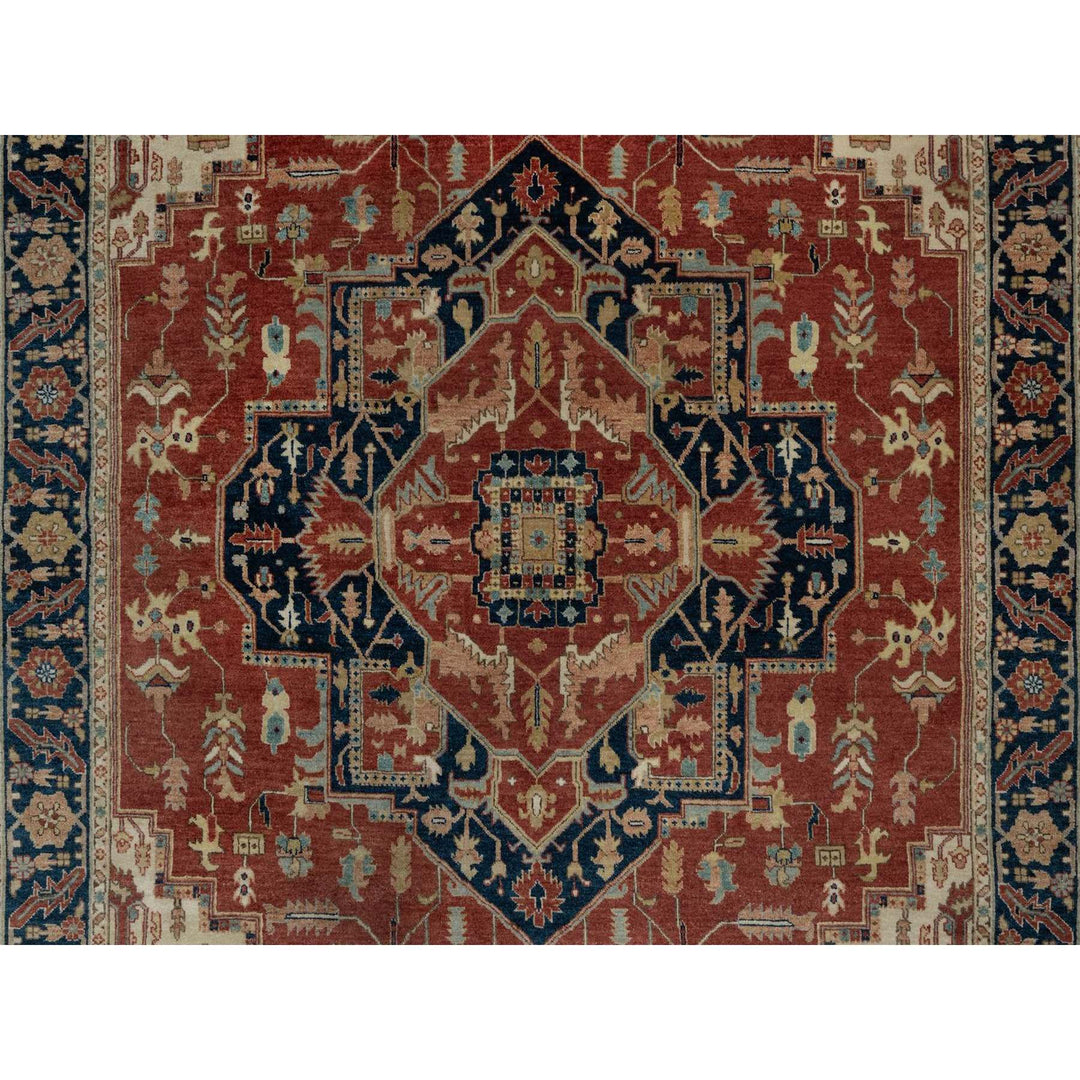 6'3" x 9'1" New Hand Knotted Red Wool Rectangle Oriental Rug - MOA10291514