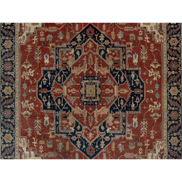 6'3" x 9'1" New Hand Knotted Red Wool Rectangle Oriental Rug - MOA10291514