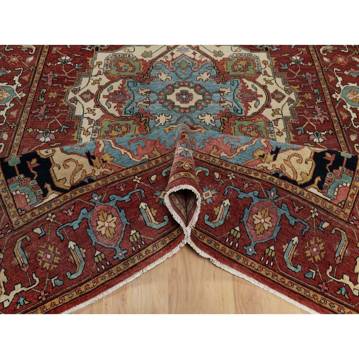 6'0" x 9'2" New Hand Knotted Red Wool Rectangle Oriental Rug - MOA10291515