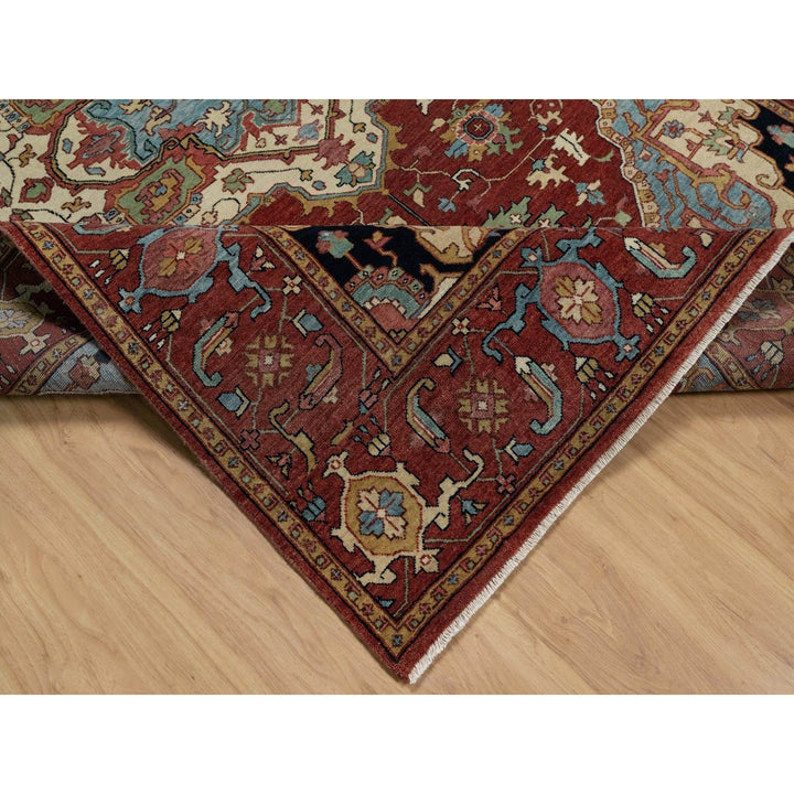 6'0" x 9'2" New Hand Knotted Red Wool Rectangle Oriental Rug - MOA10291515
