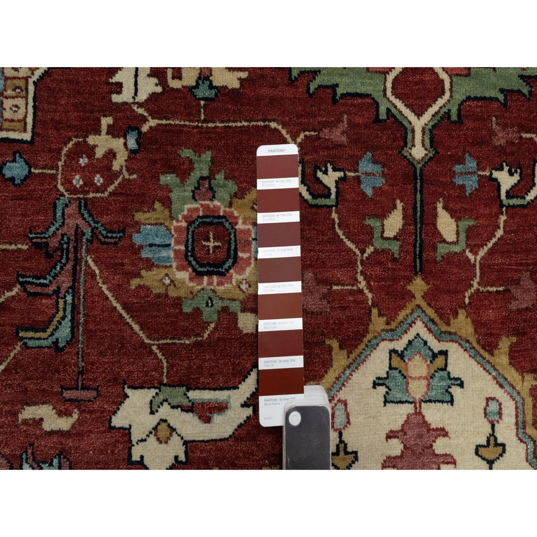 6'0" x 9'2" New Hand Knotted Red Wool Rectangle Oriental Rug - MOA10291515