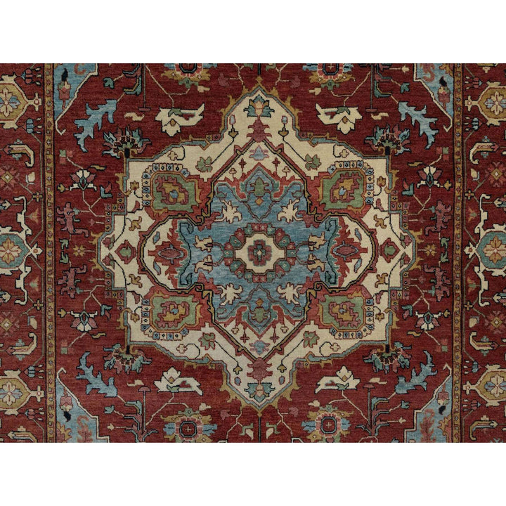 6'0" x 9'2" New Hand Knotted Red Wool Rectangle Oriental Rug - MOA10291515