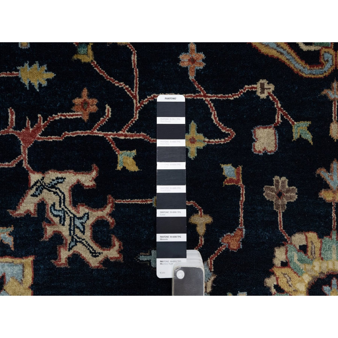 9'0" x 12'1" New Hand Knotted Blue Wool Rectangle Oriental Rug - MOA10291517