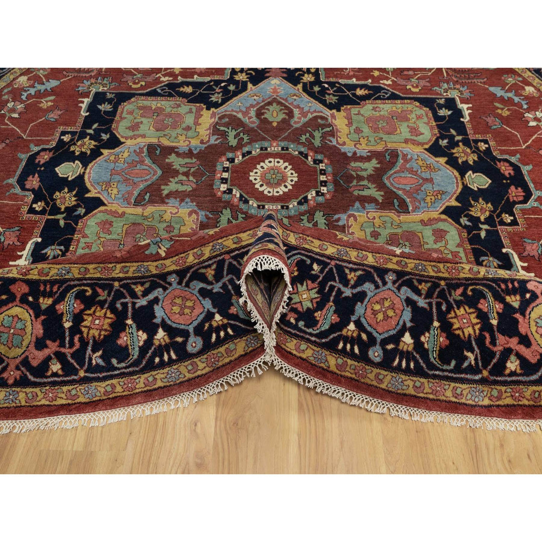 10'0" x 10'0" New Hand Knotted Red Wool Round Oriental Rug - MOA10291518