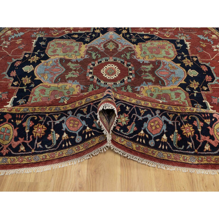 10'0" x 10'0" New Hand Knotted Red Wool Round Oriental Rug - MOA10291518