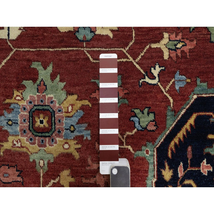 10'0" x 10'0" New Hand Knotted Red Wool Round Oriental Rug - MOA10291518