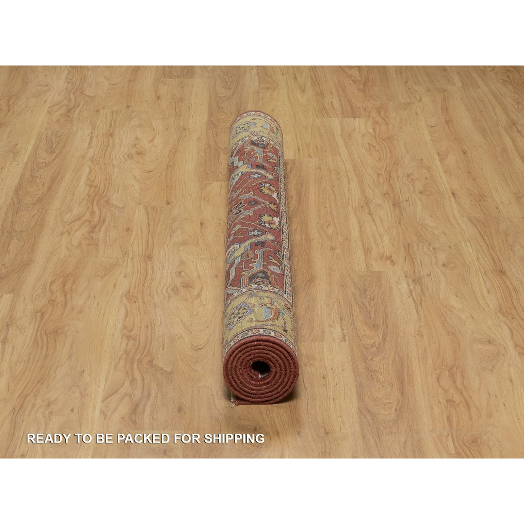 5'2" x 7'2" New Hand Knotted Red Wool Rectangle Oriental Rug - MOA10291519