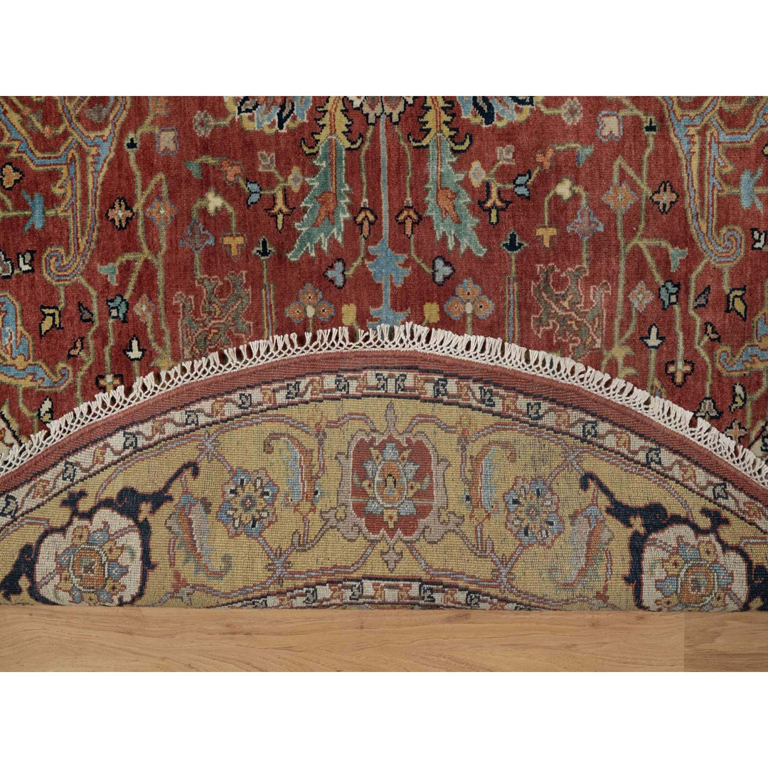 6'2" x 6'2" New Hand Knotted Red Wool Round Oriental Rug - MOA10291521