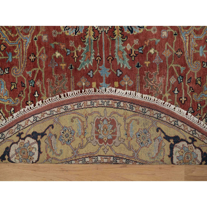 6'2" x 6'2" New Hand Knotted Red Wool Round Oriental Rug - MOA10291521
