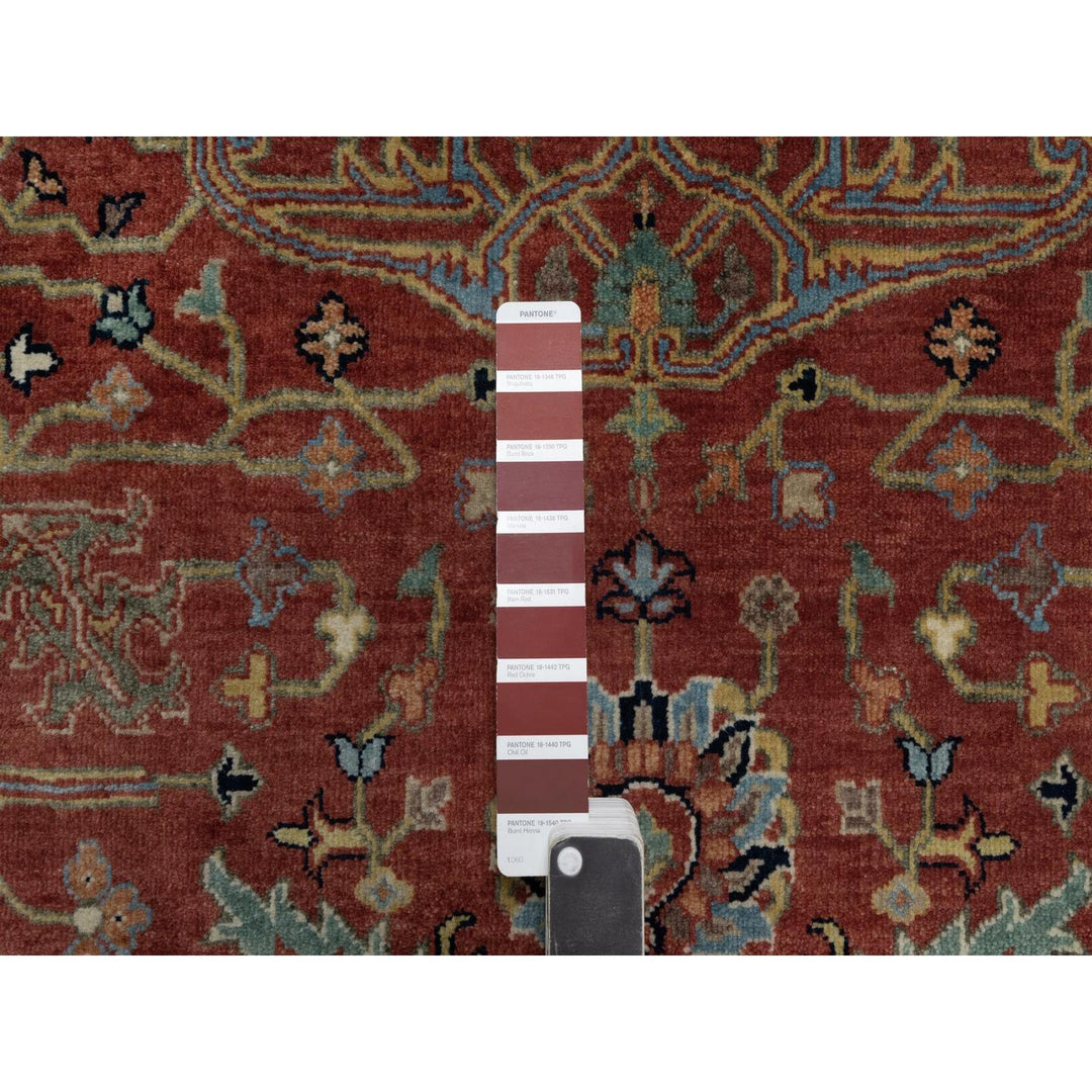 6'2" x 6'2" New Hand Knotted Red Wool Round Oriental Rug - MOA10291521