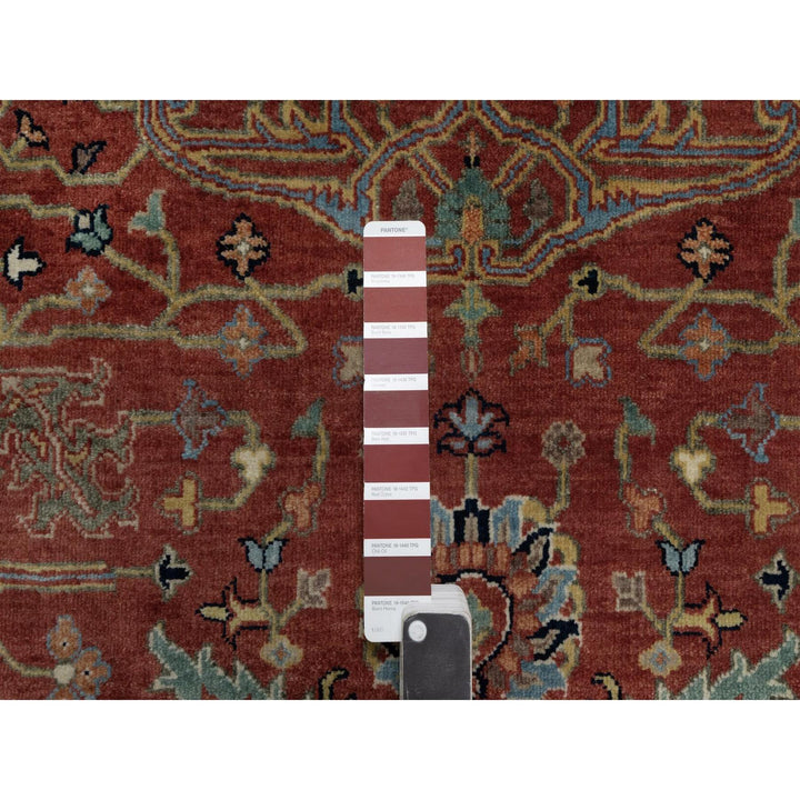 6'2" x 6'2" New Hand Knotted Red Wool Round Oriental Rug - MOA10291521