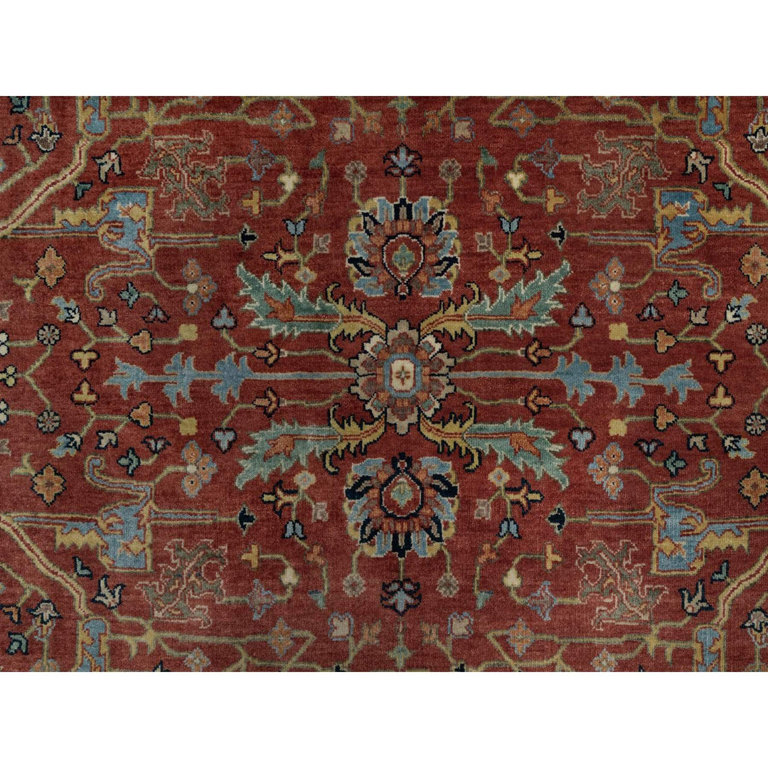 6'2" x 6'2" New Hand Knotted Red Wool Round Oriental Rug - MOA10291521