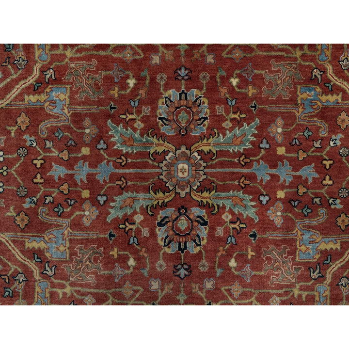 6'2" x 6'2" New Hand Knotted Red Wool Round Oriental Rug - MOA10291521