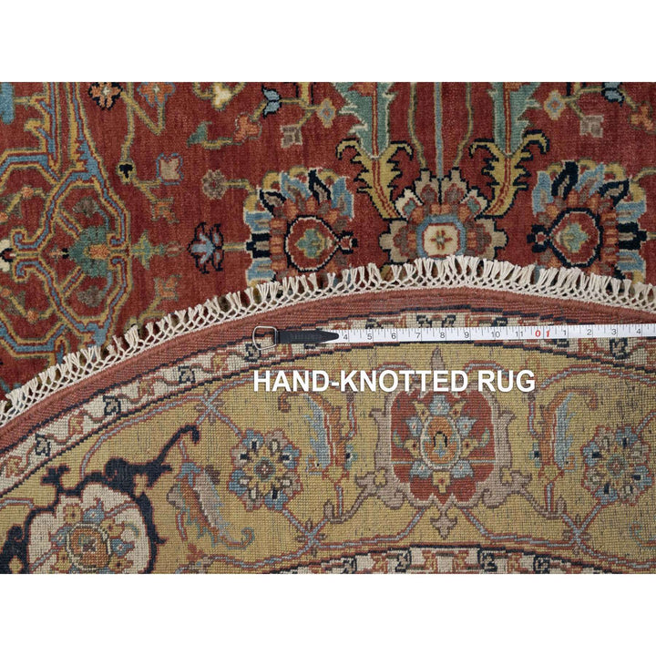 6'2" x 6'2" New Hand Knotted Red Wool Round Oriental Rug - MOA10291521