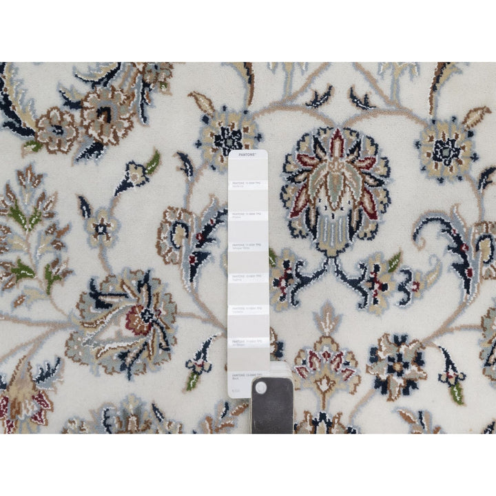 5'9" x 9'2" New Hand Knotted Ivory Wool & Silk Rectangle Oriental Rug - MOA10291525