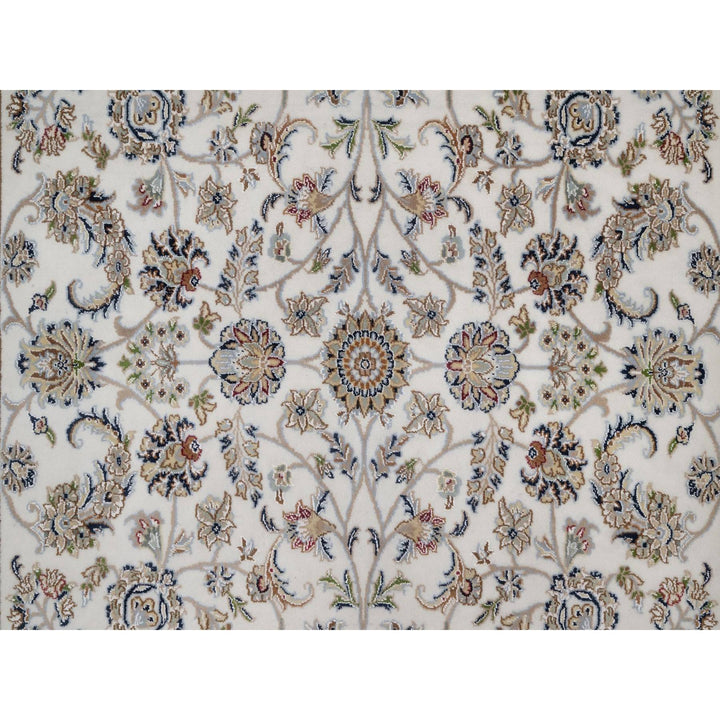 5'9" x 9'2" New Hand Knotted Ivory Wool & Silk Rectangle Oriental Rug - MOA10291525