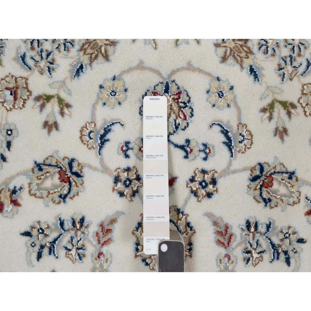 5'1" x 7'2" New Hand Knotted Ivory Wool & Silk Rectangle Oriental Rug - MOA10291527