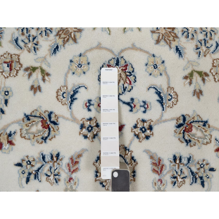 5'1" x 7'2" New Hand Knotted Ivory Wool & Silk Rectangle Oriental Rug - MOA10291527