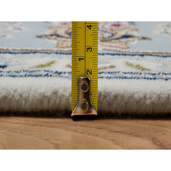 5'1" x 7'2" New Hand Knotted Ivory Wool & Silk Rectangle Oriental Rug - MOA10291527