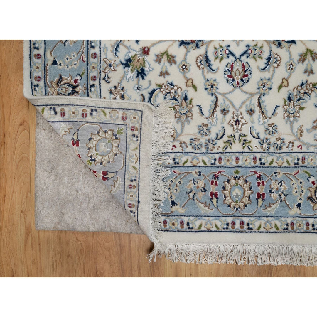 3'10" x 6'0" New Hand Knotted Ivory Wool & Silk Rectangle Oriental Rug - MOA10291528